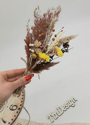 Букет натуральний із сухоцвітами