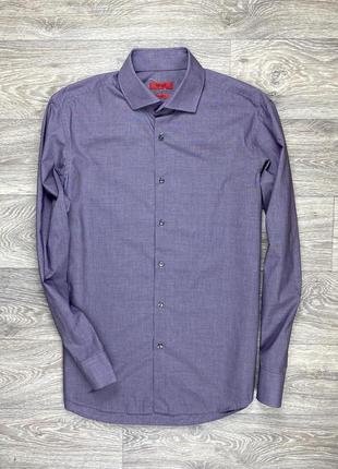 Hugo boss regular fit рубашка м размер мужская фиолетовая оригинал