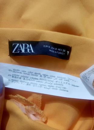Zara укорочені штани зі змішаної бавовни10 фото