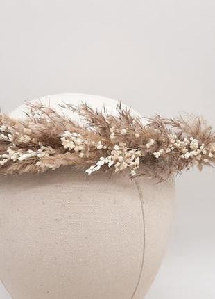 Венок для волос с сухоцветами в стиле бохо2 фото