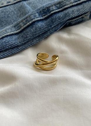Золотистый массивный кольцо, кольцо2 фото