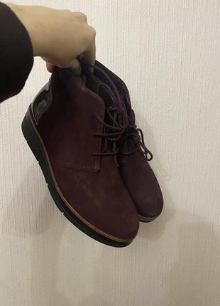 Clarks полуботинки бордовые 37р