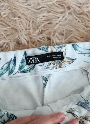 Брюки женские zara🤍красивый цветочный принт🌷🌱7 фото