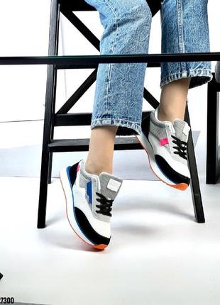 Sale! яркие женские кроссовки с цветными вставками черные7 фото