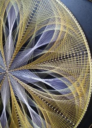 Картина - манадала у техніці string - art. 3-д картина. ручна робота.  52/52 см.  в рамі.8 фото