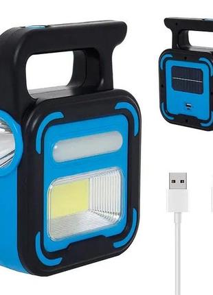 Ліхтар ручний акумуляторний bl-925 torch + solar з сонячною та usb зарядкою