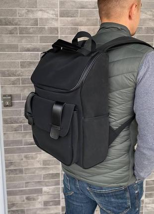 Черный универсальный рюкзак портфель матовий hugo2 фото