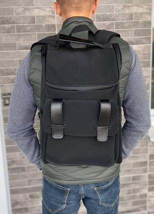 Черный универсальный рюкзак портфель матовий hugo