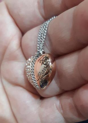 Цепочка с подвеской кулон от guess сердечко цирконы