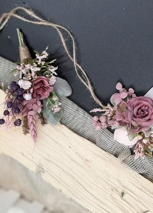 Бутоньерка свадебная в пудровых тонах  с сухоцветами  в стиле бохо.  бутоньерка в стиле рустик