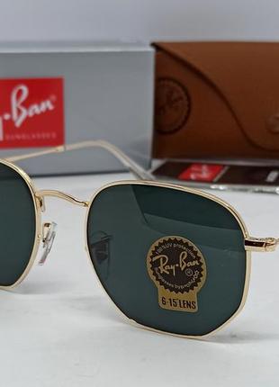 Ray ban 3548 окуляри унісекс сонцезахисні чорні в золотому металі лінзи скло