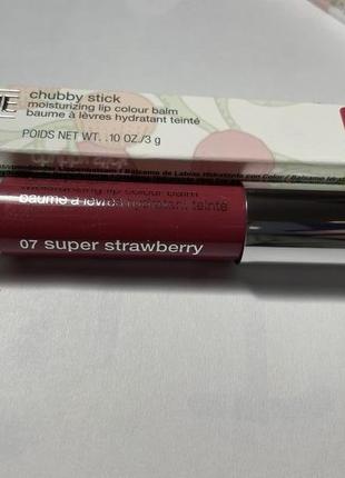 Помада - бальзам clinique chubby stick moisturizing lip colour balm 07 super strawberry