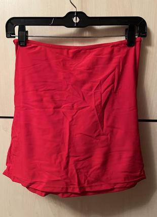 Костюм из купальной ткани эффектный, модного красно цвета, можно носить отдельно как юбку и как боди5 фото