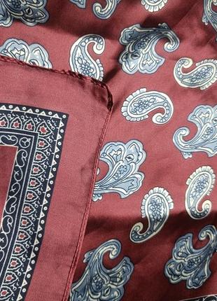 Платок с узором полиэстер женский, платок бордовый полиэстер4 фото