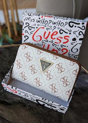 Гаманець guess жіночий маленький гесс білий люкс