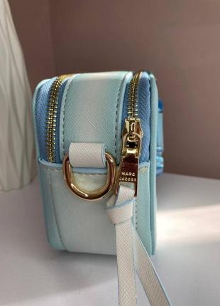 Женская сумка marc jacobs logo blue марк джейкобс голубая2 фото