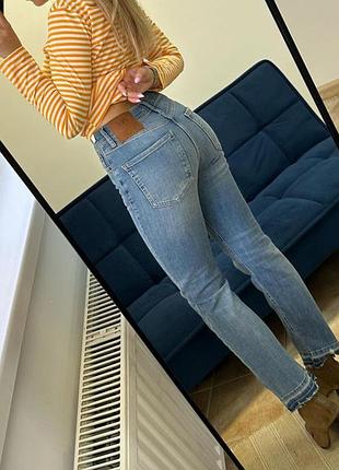 Джинси zw slim fit cropped high waist zara