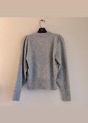 Джемпер h&m xs светло серый  свитер/ светер/ свитер серый рукав фонарик h&m3 фото