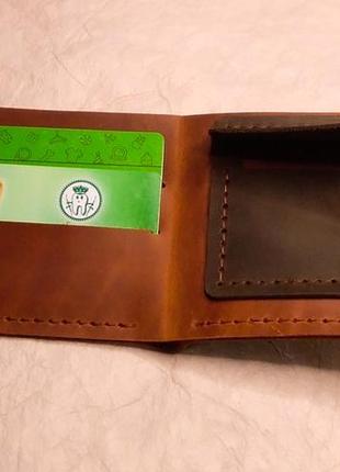 Чоловічий стильний шкіряний гаманець.3 фото