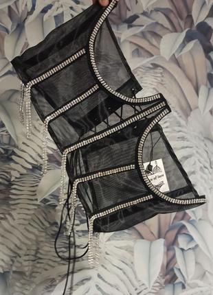 Корсет зі стразами ручної роботи