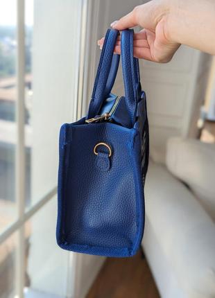 Женская сумка  тоут марк джейкобс синяя текстильная  marc jacobs tote bag3 фото