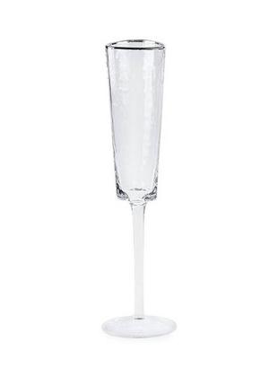 Келих для шампанського трикутний remy-decor/кактус срібло бокал, фужер1 фото