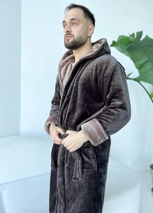 Чоловічий теплий халат махра3 фото