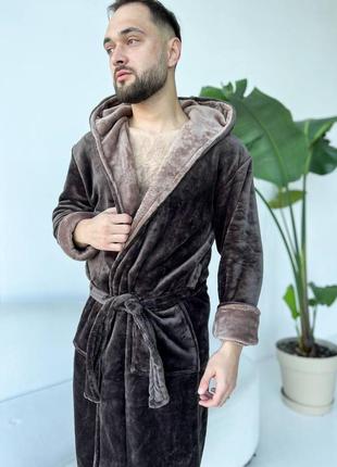 Чоловічий теплий халат махра2 фото