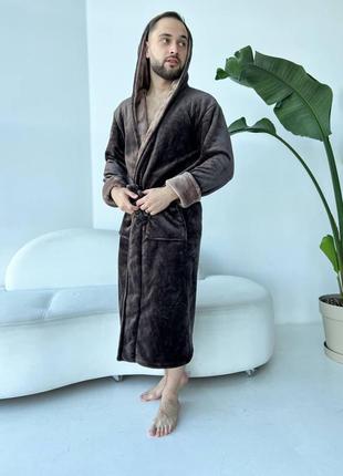 Чоловічий теплий халат махра5 фото
