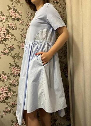 Котонове плаття cos/асиметричне плаття cos/котонова сукня/асиметричне котонове плаття