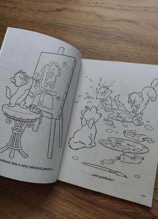 Дитяча розмальовка на англійській мові usa disney друзі тваринки різні котик, слоник