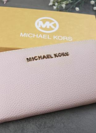 Жіночий гаманець michael kors великий майкл корс lux якість lux лавандовий2 фото