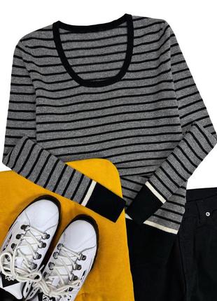 Полосатий кашеміровий светр джемпер 100% кашемір