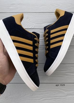 Мужские кроссовки gazelle navy yellow 44-452 фото