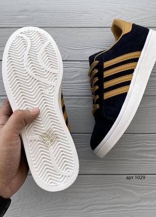 Мужские кроссовки gazelle navy yellow 44-458 фото