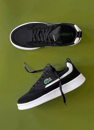 Кроссовки lacoste joggeur black/white8 фото