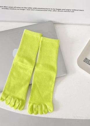 Высокие однотонные носки с отдельными пальцами 36-42 размер1 фото