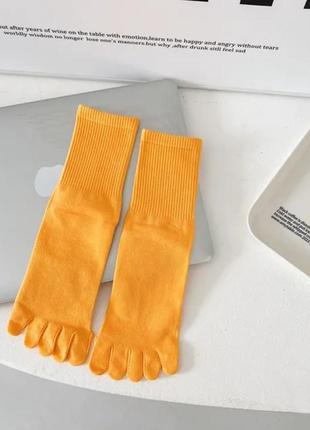 Высокие однотонные носки с отдельными пальцами 36-42 размер