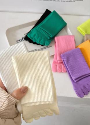 Высокие однотонные носки с отдельными пальцами 36-42 размер6 фото