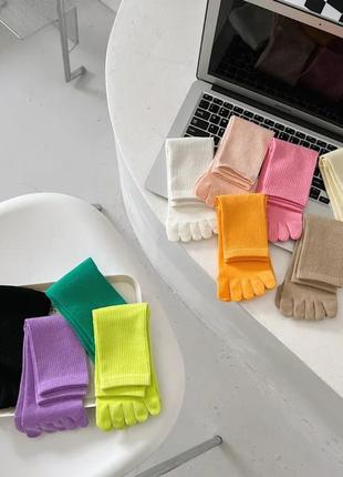 Высокие однотонные носки с отдельными пальцами 36-42 размер5 фото