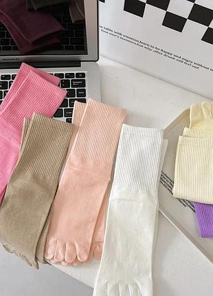 Высокие однотонные носки с отдельными пальцами 36-42 размер4 фото