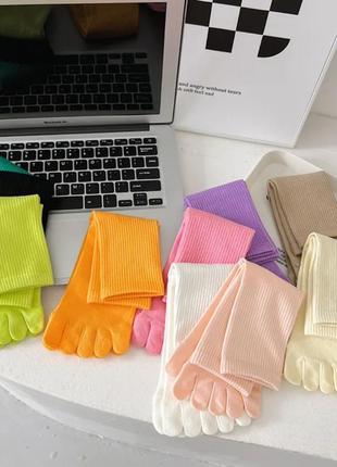 Высокие однотонные носки с отдельными пальцами 36-42 размер3 фото