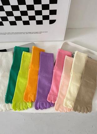Высокие однотонные носки с отдельными пальцами 36-42 размер7 фото