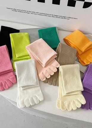 Высокие однотонные носки с отдельными пальцами 36-42 размер8 фото