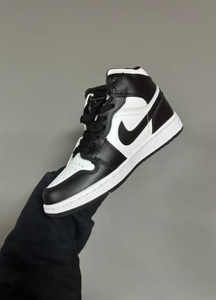 Nike air jordan retro 1 “black / white” fur ❄️4 фото