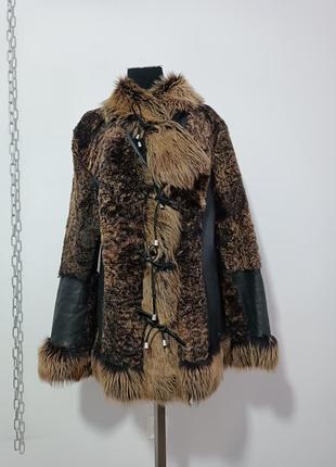 Дублёнка с мехом вставками  кожи casaba eur46/xl турция