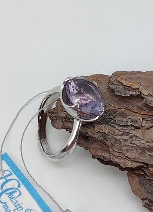 Кольцо серебряное "императрица" с крупным фиолетовым цирконием 925 пробы арт. 042581 фото
