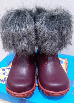 Новые зимние кожаные сапоги ботинки котофей на меху с меховой отделкой4 фото