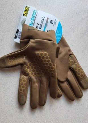Тактические перчатки варежки зимние тёплые mechanix wear cold work base layer (койот)