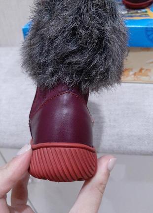 Новые зимние кожаные сапоги ботинки котофей на меху с меховой отделкой9 фото